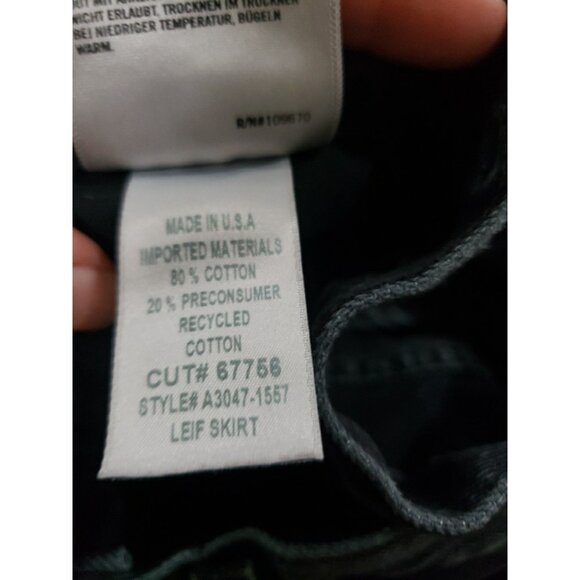 AGOLDE Leif Denim Maxi Skirt Women's 28 Front Slit Dark Wash Black - Picture 5 of 5